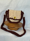 Mala Crossbody Bicolour Bege e Castanho